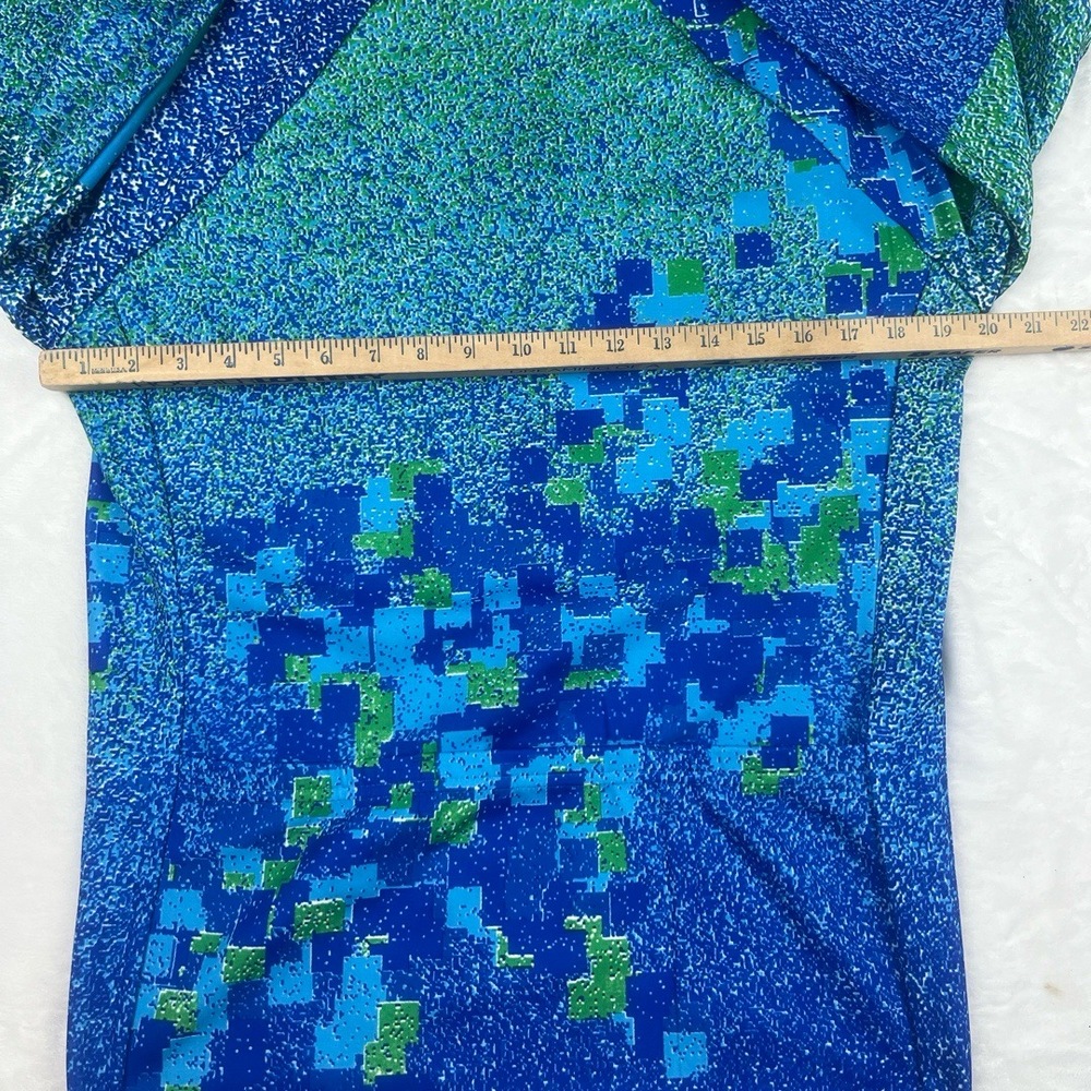 Santini Cycling Full-Zip Jacket & Shirt L Blue Green Pixelated Set Made in Italy - Picture 8 of 16